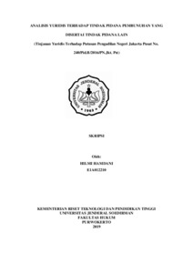 Analisis Yuridis Terhadap Tindak Pidana Pembunuhan Yang Disertai Tindak ...